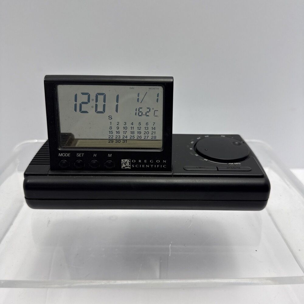 Vintage Oregon Scientific Portable Alarm Radio Model 7126 AM/FM 80s TEST WORKING
